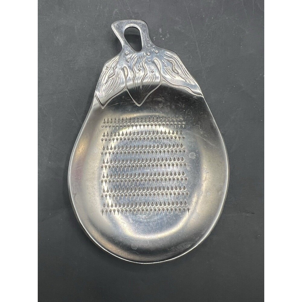 Vintage Japan Stainless Steel Eggplant Mini Grater Ginger Garlic Wasabi Kanda